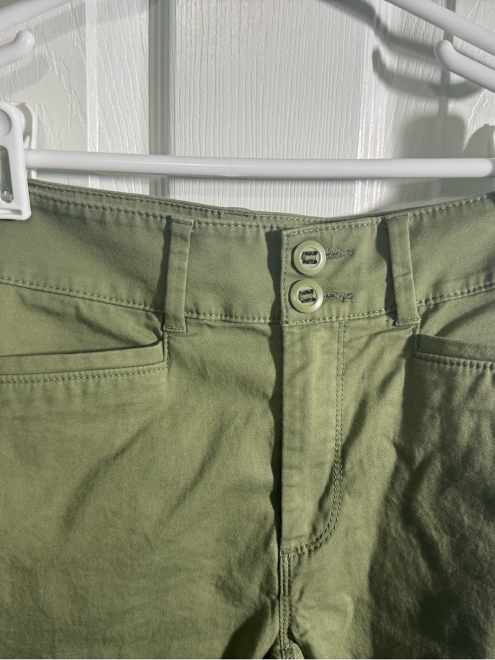 Loft Olive Green Pants With Label Detail View 2